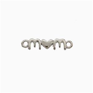 Copper Mom Connector Heart Platinum Plated, approx 4-13mm [FD20470]