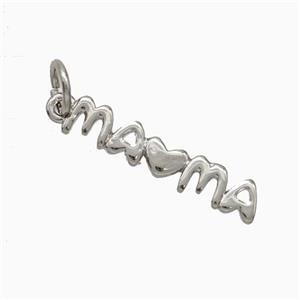 Copper Mama Pendant Heart Platinum Plated, approx 4-20mm [FD20473]