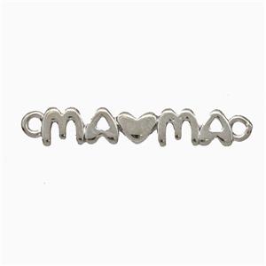 Copper Mama Connector Heart Platinum Plated, approx 4-20mm [FD20476]