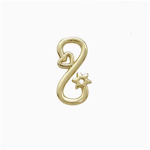 Copper Infinity Connector Heart Flower Gold Plated, approx 6-12mm [FD20480]