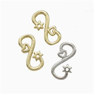 Copper Infinity Connector Heart Flower Mixed, approx 6-12mm [FD20481]