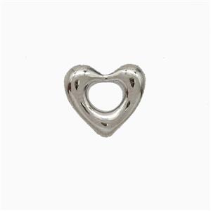 Copper Heart Pendant Platinum Plated, approx 11mm [FD20482]