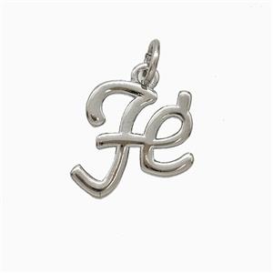 Copper Fe Pendant Platinum Plated, approx 12-13mm [FD20495]
