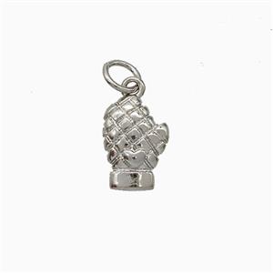 Copper Glove Pendant Platinum Plated, approx 8-11mm [FD20500]