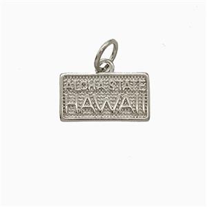 Copper Hawaii Pendant Aloha State Nameplate Platinum Plated, approx 7-13mm [FD20503]