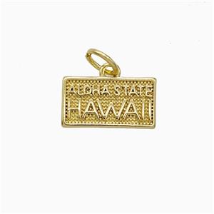 Copper Hawaii Pendant Aloha State Nameplate Gold Plated, approx 7-13mm [FD20504]