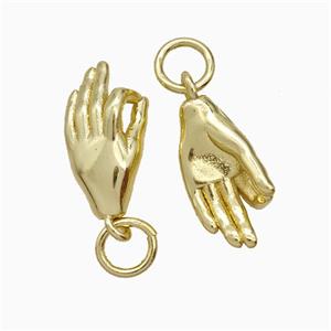 Copper Hand Pendant Gold Plated, approx 7-13mm [FD20517]