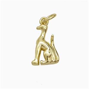 Copper Dog Pendant Gold Plated, approx 9-14mm [FD20519]