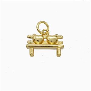 Copper Davenport Pendant Chair Heart Gold Plated, approx 8-13mm [FD20531]