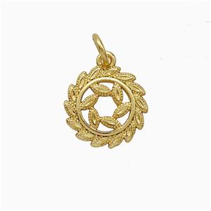 Copper Flower Pendant Gold Plated, approx 12.5mm [FD20533]