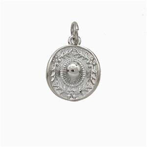 Copper Hats Pendant Platinum Plated, approx 12-13mm [FD20539]