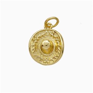 Copper Hats Pendant Gold Plated, approx 12-13mm [FD20540]