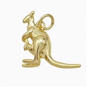 Copper Kangaroo Pendant Gold Plated, approx 16-18mm [FD20550]