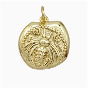 Copper Bumblebee Pendant Gold Plated, approx 15-16.5mm [FD20552]