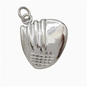 Baseball Gloves Charms Copper Pendant Sports Platinum Plated, approx 16-17mm [FD20557]