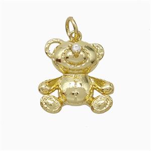 Copper Bear Pendant Gold Plated, approx 15mm [FD20562]