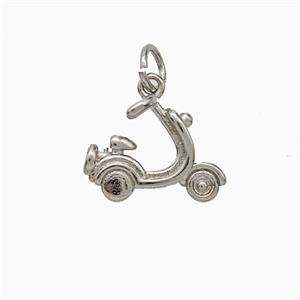 Electric Motorcycles Charms Copper Pendant Platinum Plated, approx 12-15mm [FD20575]
