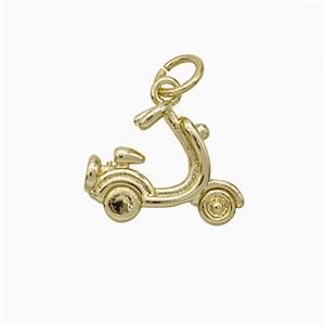 Electric Motorcycles Charms Copper Pendant Gold Plated, approx 12-15mm [FD20576]