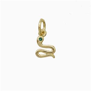 Copper Snake Pendant Pave Zirconia Gold Plated, approx 6mm [FD20590]