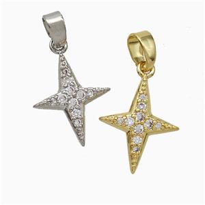 Copper NorthStar Pendant Pave Zirconia Mixed, approx 12-15mm [FD20594]