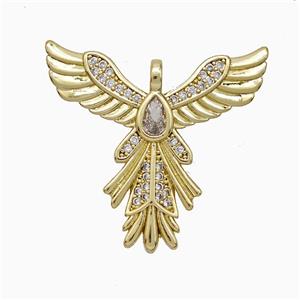 Copper Angel Wings Pendant Pave Zirconia Gold Plated, approx 23-27mm [FD20642]