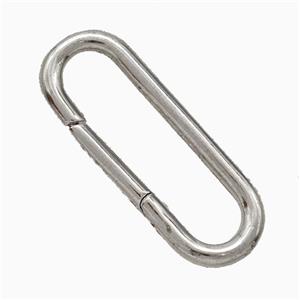 Copper Carabiner Clasp Platinum Plated, approx 9-25mm [FD20648]