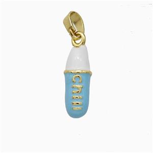 Pill Charms Copper Pendant Blue Enamel Gold Plated, approx 5-15mm [FD20682]