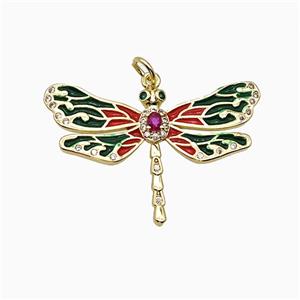 Copper Dragonfly Pendant Enamel Gold Plated, approx 23-34mm [FD20724]