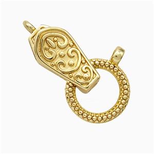 Copper Clasp Pendant Gold Plated, approx 8-16mm, 13mm dia [FD20739]