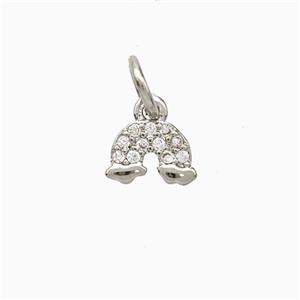 Copper Rainbow Pendant Pave Zirconia Platinum Plated, approx 7mm [FD20743]