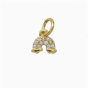 Copper Rainbow Pendant Pave Zirconia Gold Plated, approx 7mm [FD20744]