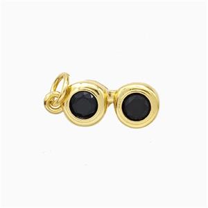 Copper Telescop Pendant Pave Zirconia Gold Plated, approx 6.5-14mm [FD20762]
