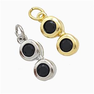 Copper Telescop Pendant Pave Zirconia Mixed, approx 6.5-14mm [FD20763]