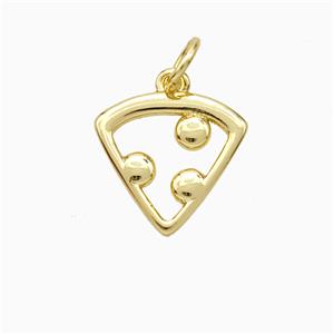 Pizza Charms Copper Pendant Gold Plated, approx 13mm [FD20764]