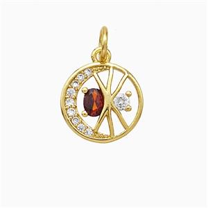 Copper Moon Pendant Pave Zirconia Sun Gold Plated, approx 12mm [FD20765]