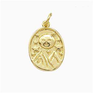 Copper Mountain And Sun Pendant Gold Plated, approx 13-15mm [FD20774]