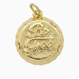 Copper BeFree Pendant Gold Plated, approx 17mm [FD20775]