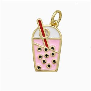 Ice Cream Bottle Drink Cup Charms Copper Pendant Enamel Gold Plated, approx 9-16mm [FD20790]