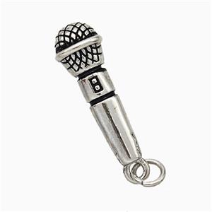 Microphone Charms Copper Pendant Antique Silver, approx 8-22mm [FD20794]
