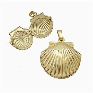 Scallop Shell Charms Copper Pendant 18K Gold Plated, approx 20-23mm [FD20952]