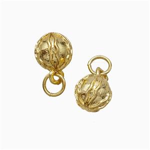 Copper Lotus Pendant Ball Gold Plated, approx 8mm [FD20958]
