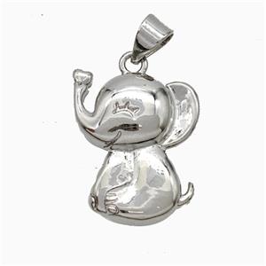Copper Elephant Pendant Platinum Plated, approx 15-20mm [FD20959]
