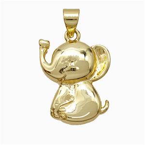 Copper Elephant Pendant Gold Plated, approx 15-20mm [FD20960]