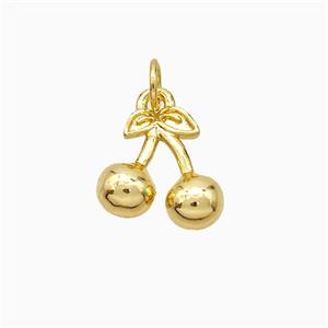 Copper Cherry Pendant 18K Gold Plated, approx 12mm [FD20961]