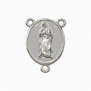 Copper Jesus Pendant 3loops Platinum Plated, approx 12-15mm [FD20967]