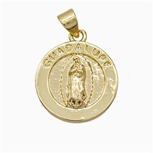 Lady Of Guadalupe Charms Copper Pendant Gold Plated, approx 17mm [FD20972]