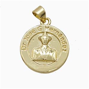 Dr Jose Charms Copper Pendant Gold Plated, approx 17mm [FD20974]