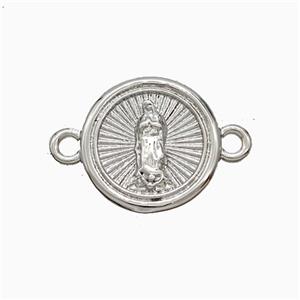 Copper Jesus Charms Connector Platinum Plated, approx 15mm [FD20977]