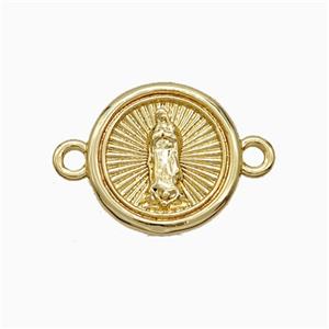 Copper Jesus Charms Connector Gold Plated, approx 15mm [FD20978]