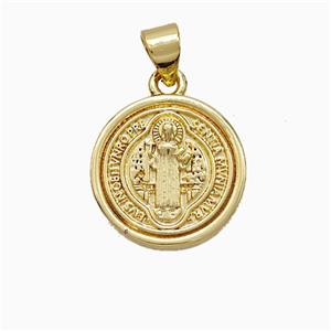 Saint Jude Charms Copper Pendant Gold Plated, approx 15mm [FD20980]